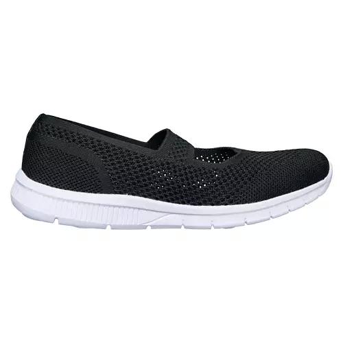 Ladies Comfort Slip on Trainer Shoes - Black, 7