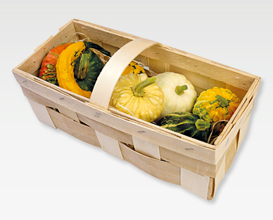 Courges décoratives dans un panier en bois GARDENLINE(R)