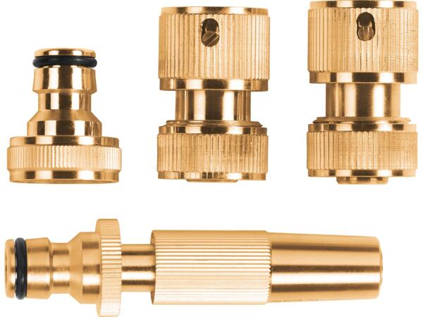 Parkside Brass Hose Connector System/​2-Way Hose Splitter/​Tap/​Spray Gun