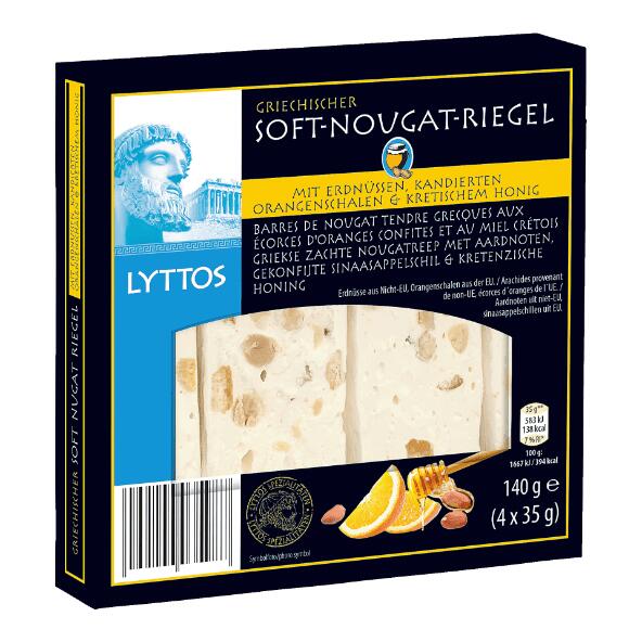 LYTTOS(R) Barres de nougat grec tendres, 4 pcs