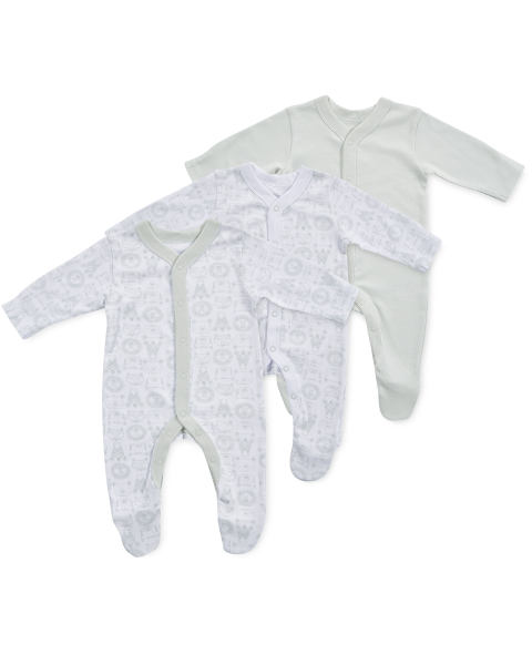 Animal Print Baby Sleepsuits Set