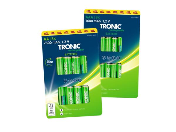 Rechargeable batteries, 8 pieces