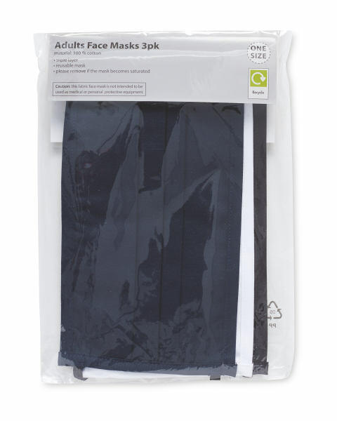 White/Navy/Black Adults Facemasks