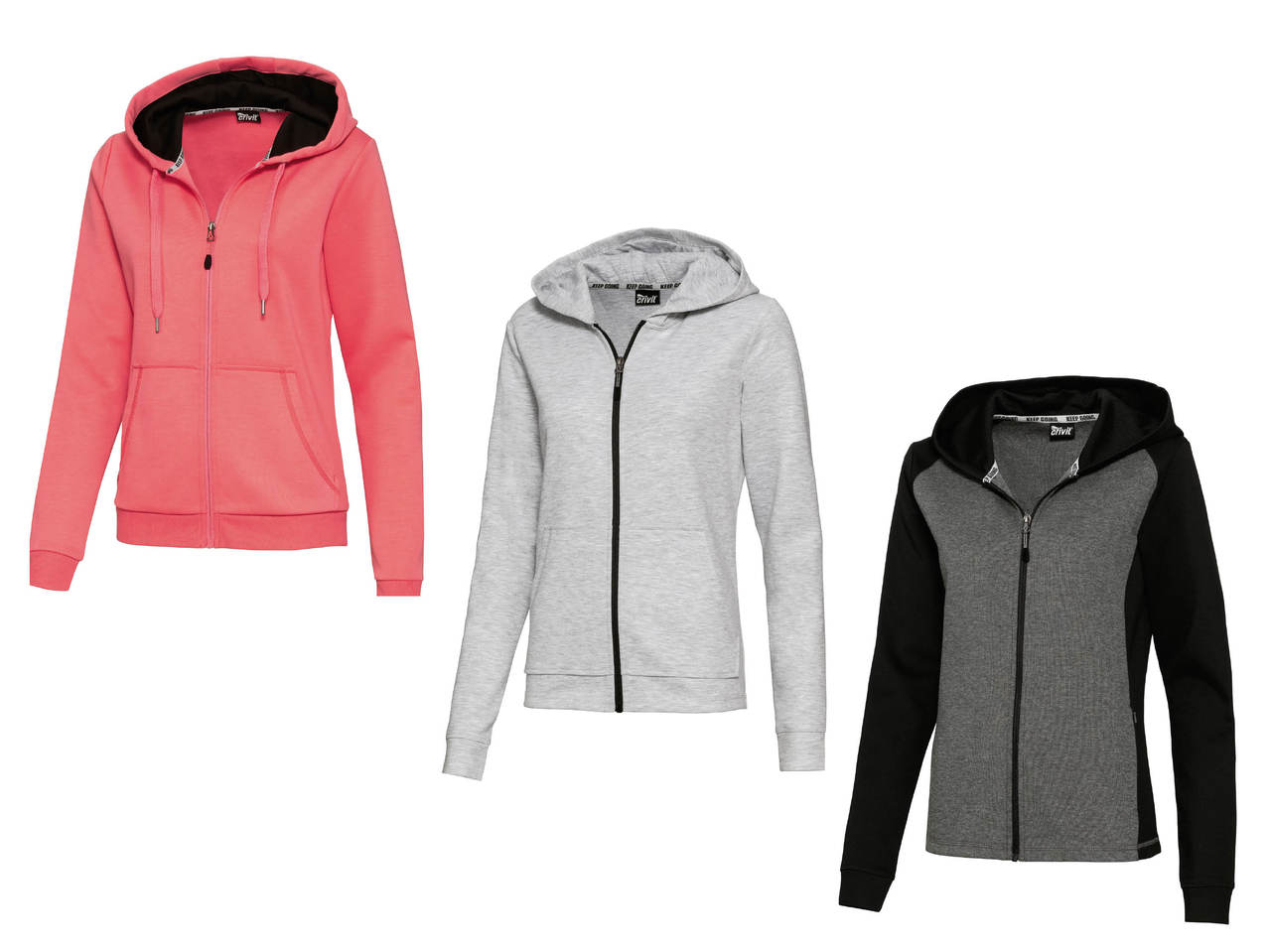 CRIVIT Ladies' Zip Through Hoodie