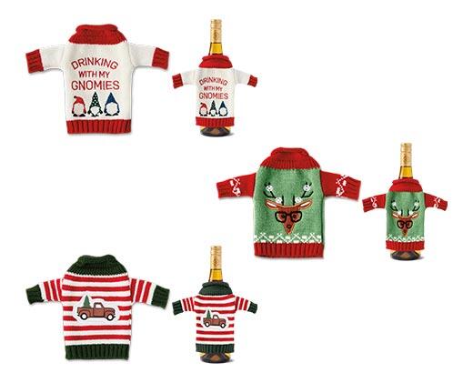 Merry Moments Ugly Sweater Wine Bottle Cover