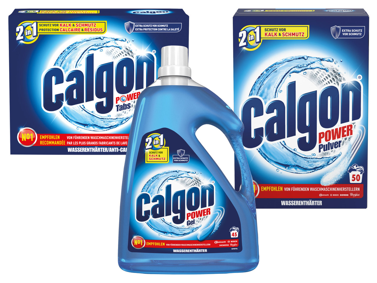 CALGON Wasserenthärter Gel, Pulver oder Tabs