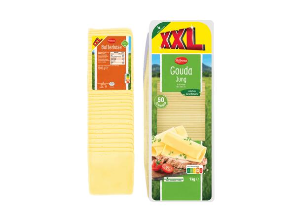 Butterkäse oder Gouda in Scheiben