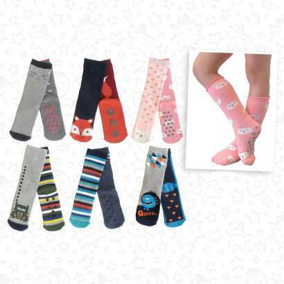 Rutschfeste Kindersocken, 2 Paar