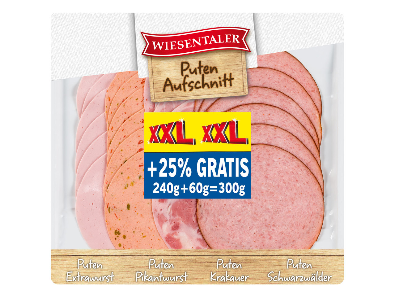 WIESENTALER Puten-Aufschnitt 240 g + 60 g gratis