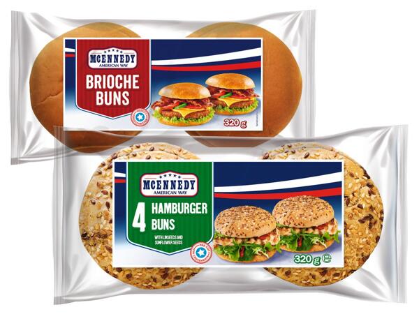 Brioche Buns oder Mehrkornbrötchen 4er