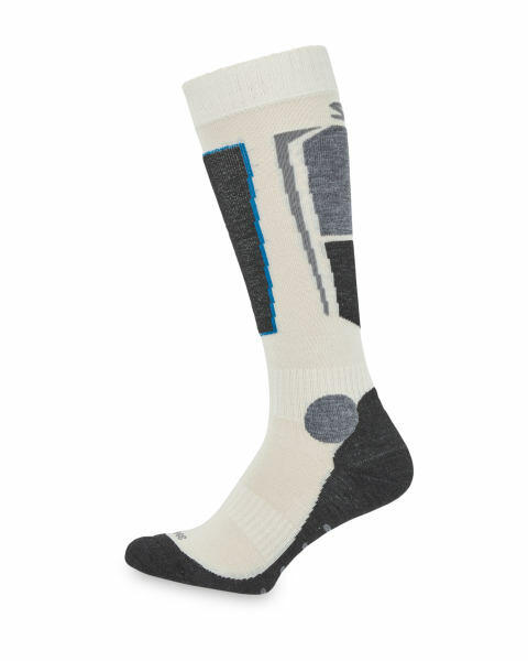 Adult's White Ski Socks With Silk