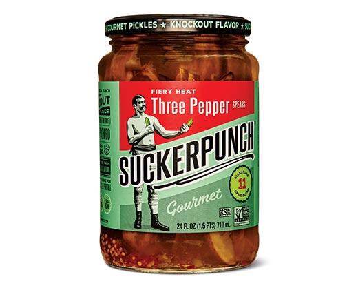 SuckerPunch Pickles 3 Pepper Spear or Bread & Butter Chips