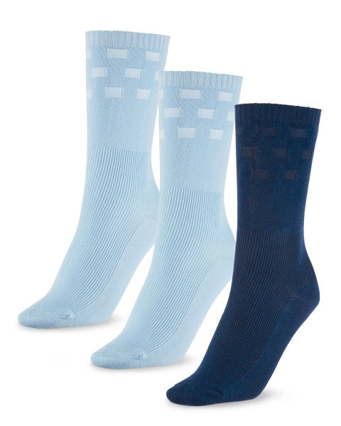 Blue Roomy-Socks 3-Pack