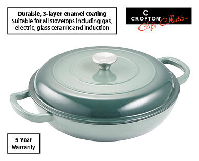 Cast Iron French Pan 3.3L – Green or Blue