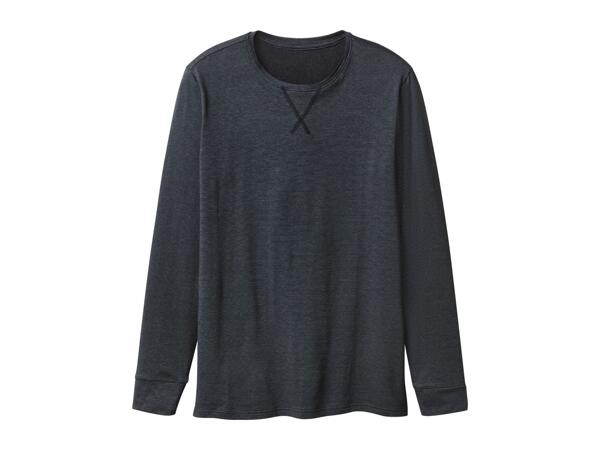 Esmara Men's Dark Grey Thermal Long-Sleeve Top