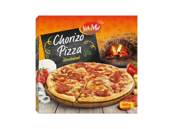 Pizza med chorizo