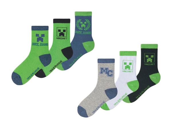 Chaussettes Minecraft, 3 paires