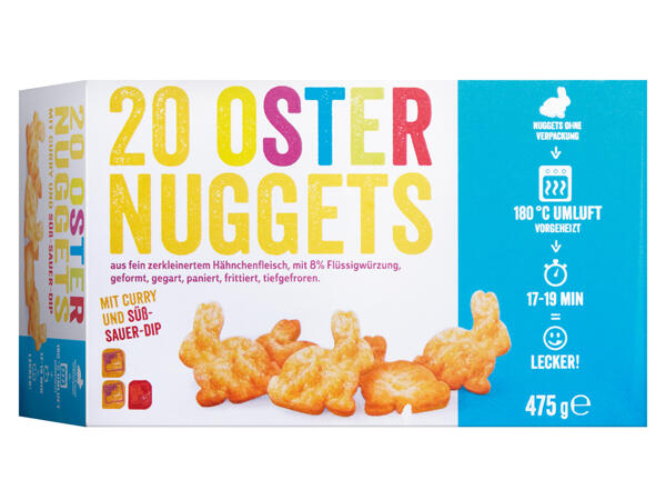 Hendl-Nuggets mit Ostermotiv