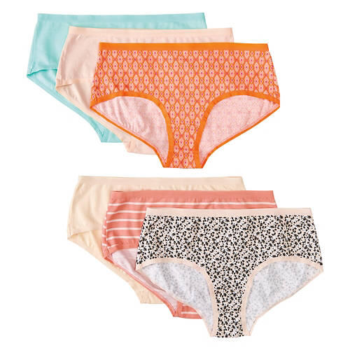 6 Pack Ladies Hipster Underwear, M