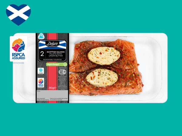 Deluxe 2 Scottish Salmon Fillets with Umami Butter