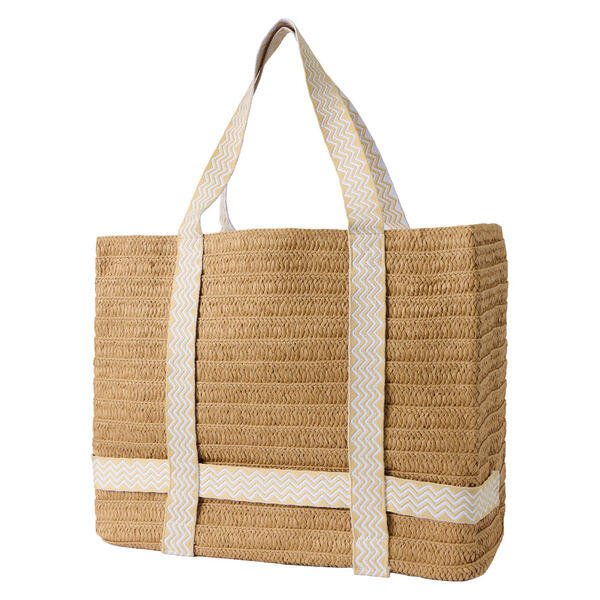 LS LIVE IN STYLE Chevron Hat Holder Novelty Straw Tote
