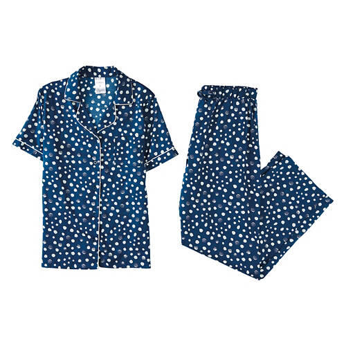 Ladies Cool Comfort Pajama Pants Set - Navy Blue, S