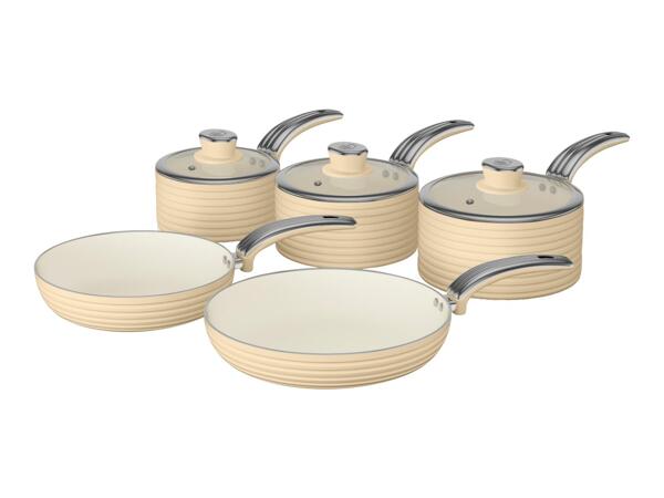 Swan Retro 5 Piece Pan Set Cream