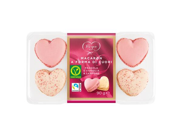 Heart-shaped macarons