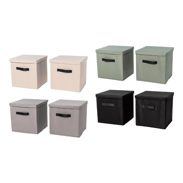 HOME CREATION(R) 				Boîtes de rangement avec couvercle, 2 pcs