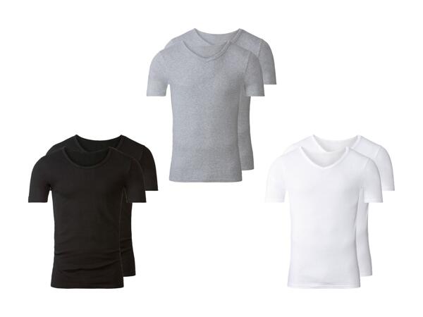 Maillots de corps côtelés, set de 2