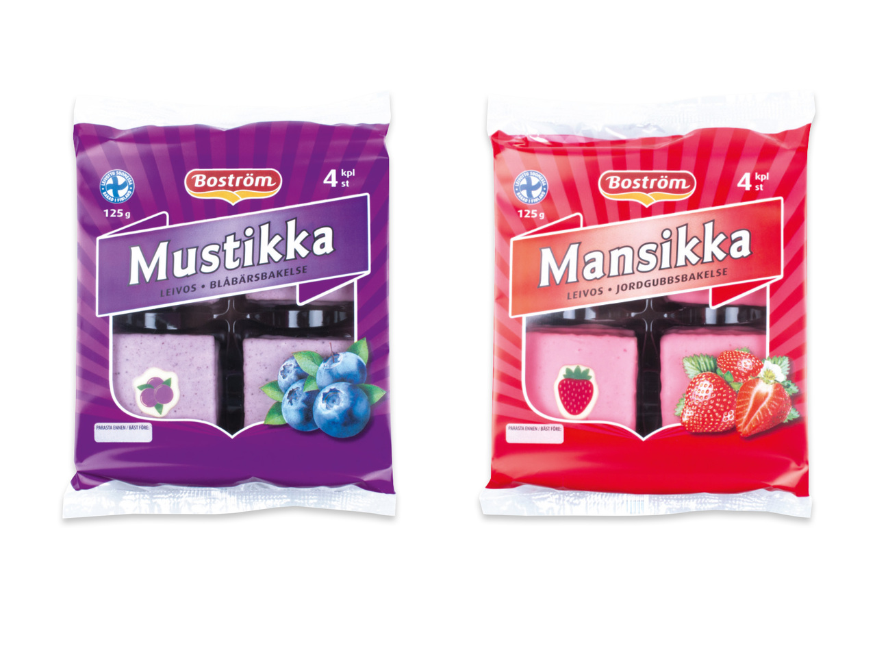 Bakelser med jordgubbar eller blåbär