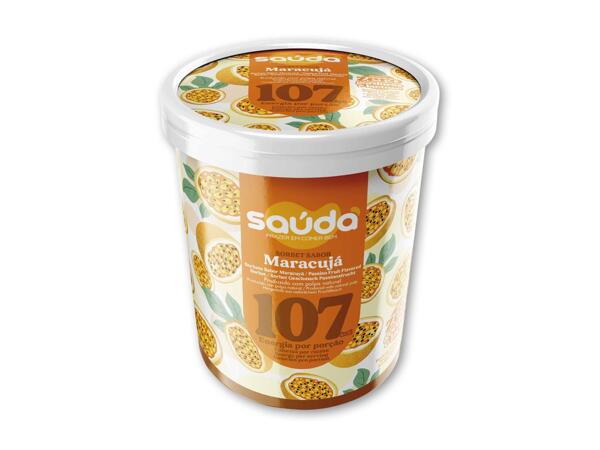 Ananas eller passionsfrugt sorbet
