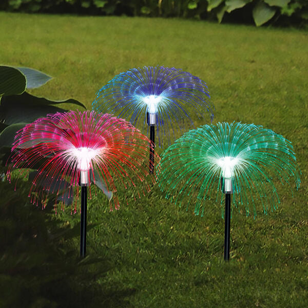 LED-Solar-Fiberglasstecker 3er