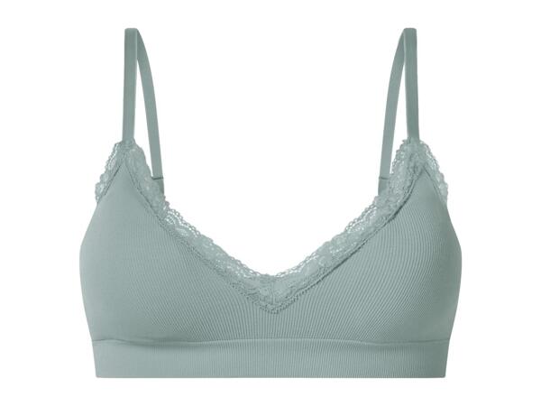 Ladies' Green Ribbed Bralette