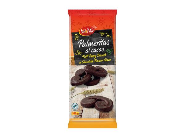 Palmeritas al Cacao Chocolate Flavour Puff Pastry Biscuits