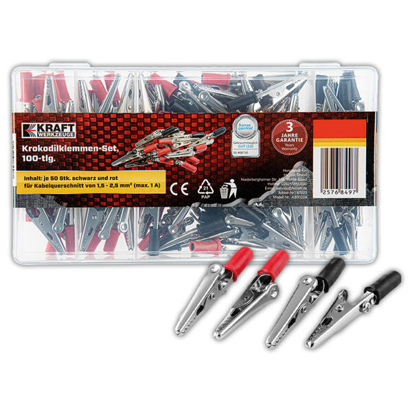 Krokodilklemmen-Set 100tlg.