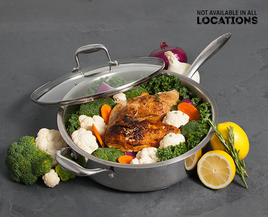 Crofton Chef's Collection 12" Stainless Steel Sauté Pan With Glass Lid