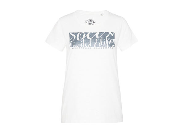 Soccx Damen T-Shirt mit Glitterdruck