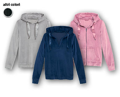 Felpa in tessuto nicki con cappuccio con/senza chiusura lampo BLUE MOTION