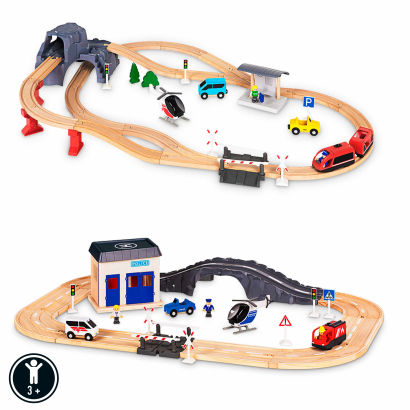 Circuit pour trains ou voitures en bois