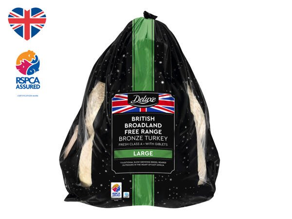 Deluxe British Broadland Free Range Bronze British Turkey, Large