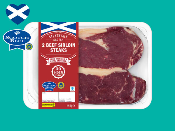 2 Beef 30-Day Matured Sirloin Steaks