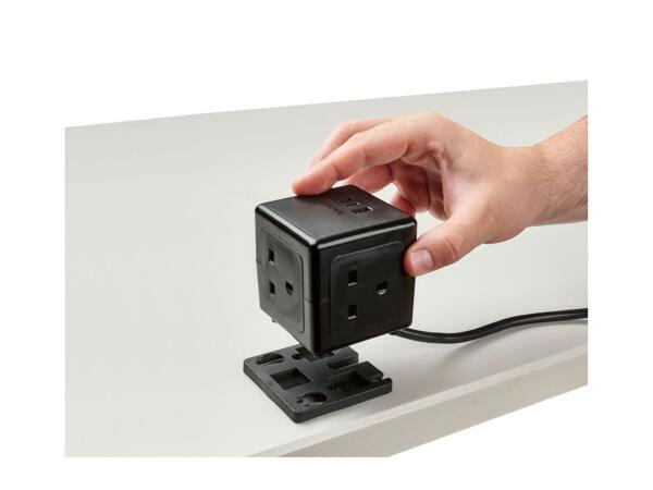 Tronic Socket Cube With USB Ports - Black