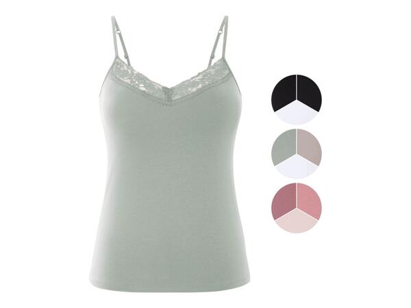 Ladies' lace trim vest tops, 3 pieces
