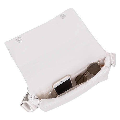 Quilted Woven Crossbody Bag, White