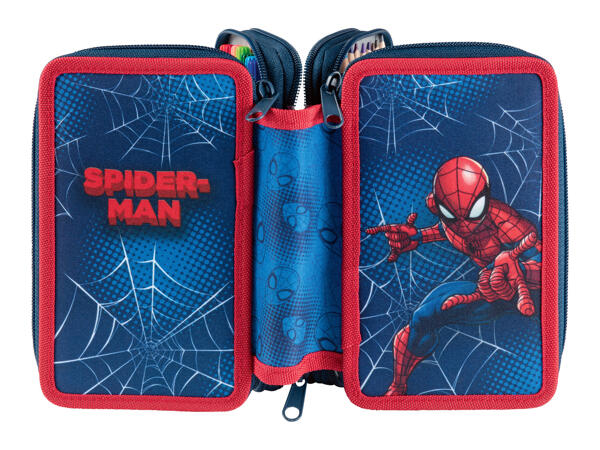 Pencil Case with 3 Zips - "Minions, Frozen, Spiderman, Spirit"