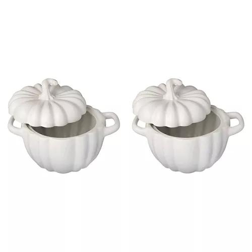 2 Pack Mini Pumpkin Bowls, White