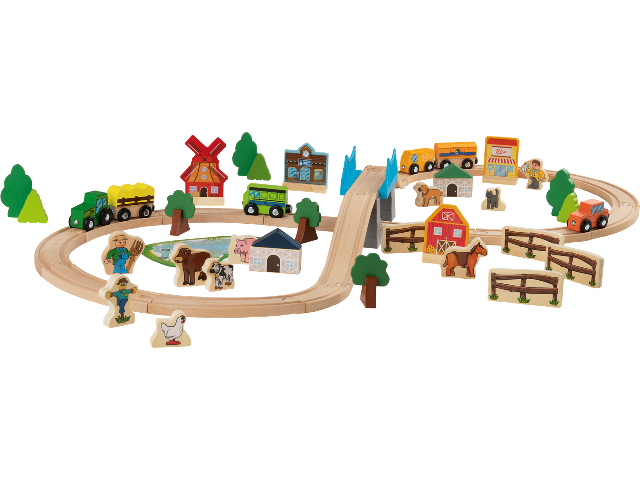 Wooden Train Set "City" or "Farm"