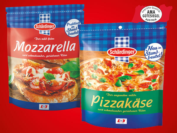 Schärdinger Pizzakäse gerieben oder Mozzarella gerieben