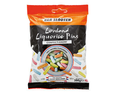Van Slooten Liquorice Pins 200g